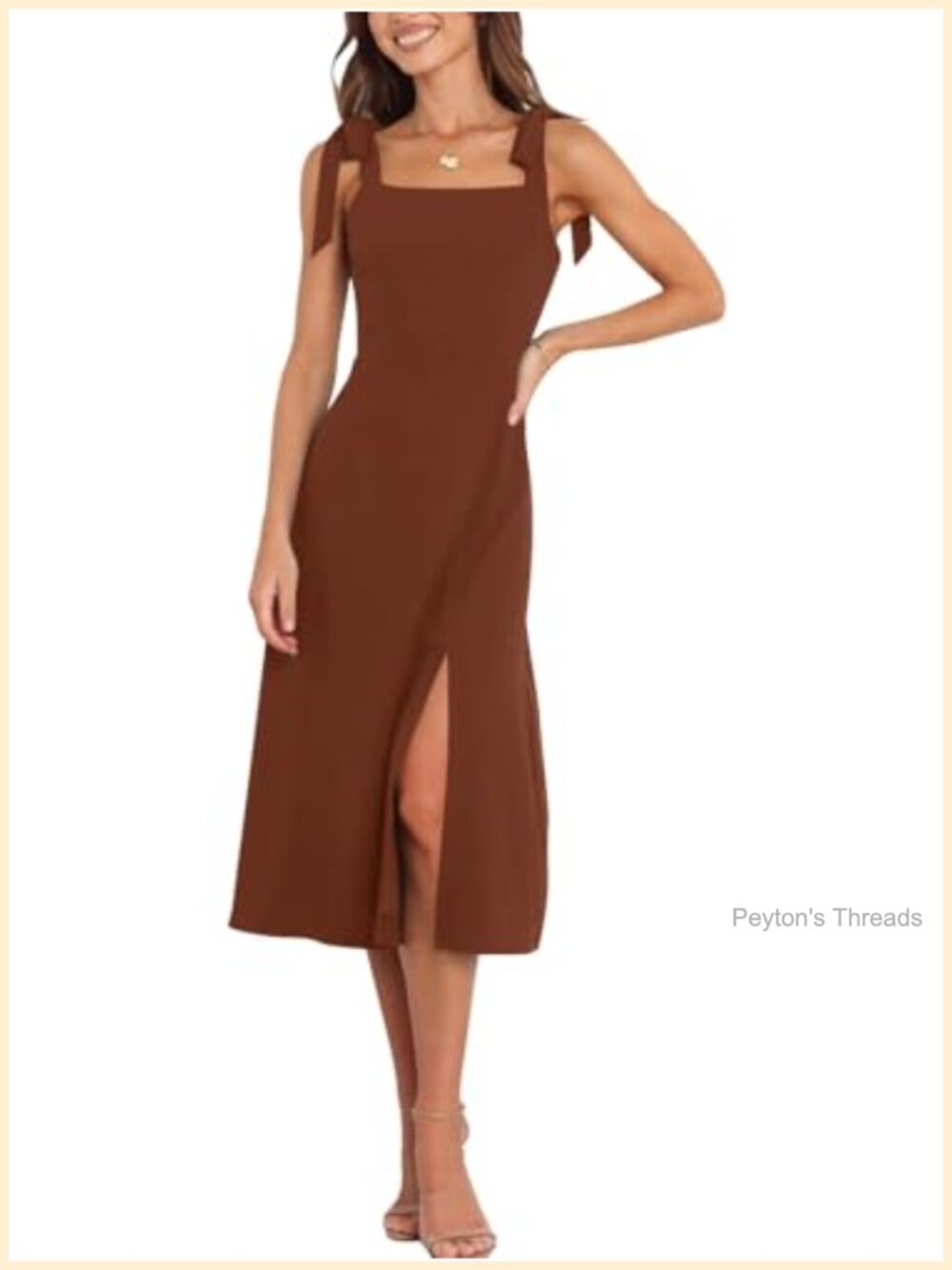 Elegant Square Neck Bridesmaid Dress Formal Cocktail Midi A-Line Sleeveless
